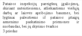Pataisos inspekcijų pareigūnų įgaliojimų, skiriant nuteistiesiems, atliekantiems viešųjų darbų ar laisvės apribojimo bausmes, bei lygtinai paleistiems iš pataisos įstaigų asmenims paskatinimo priemones ir nuobaudas, bei jų skyrimo tvarkos
3 priedas
