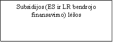 Subsidijos (ES ir LR bendrojo finansavimo) lėšos