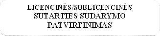 LICENCINĖS/SUBLICENCINĖS
SUTARTIES SUDARYMO PATVIRTINIMAS
