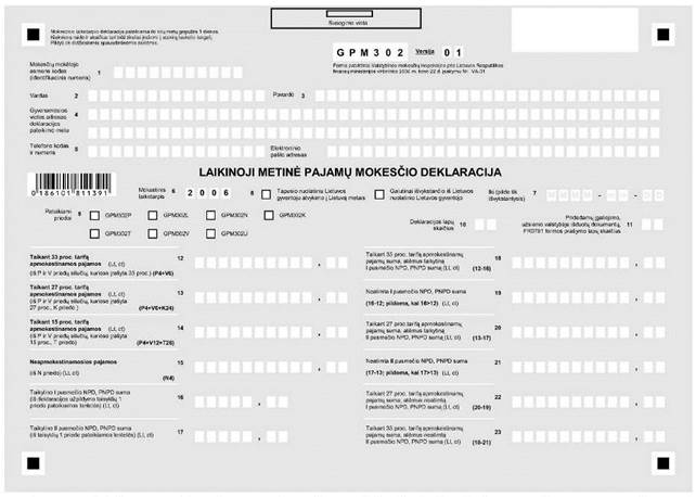 Va 31 Dėl Laikinosios Metinės Pajamų Mokescio Deklaracijos Gpm302 Formos Jos Priedų Gpm302p Gpm302n