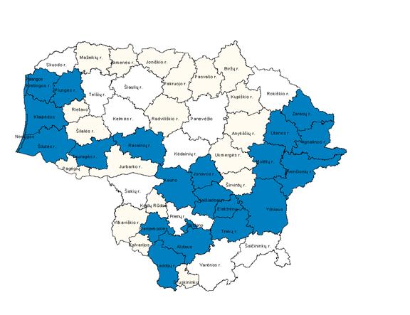 Zuv reg be miestu kriterijus 50 zm uzimti zuv ir virs 4 proc ter be Pan ir Siauliu